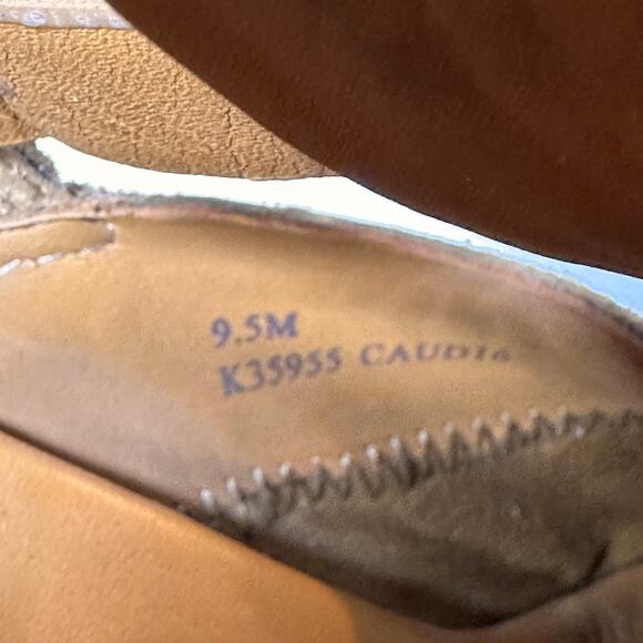 Kork-Ease Stina Ankle Boot Womens 9.5M Brown Side Cutouts Leather Block Heels - Picture 9 of 9